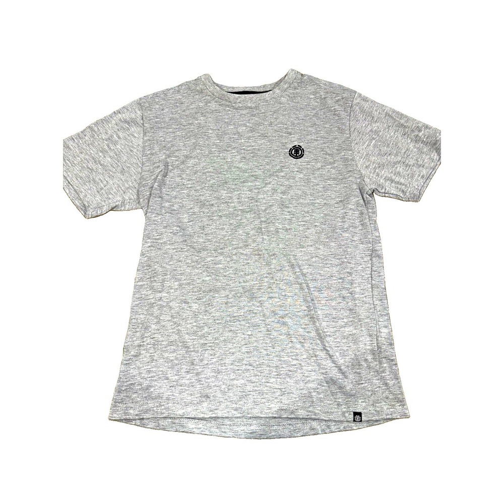 Element Men's Gray Solid Logo Crew Neck Short Sleeve Knit T-Shirt Size S